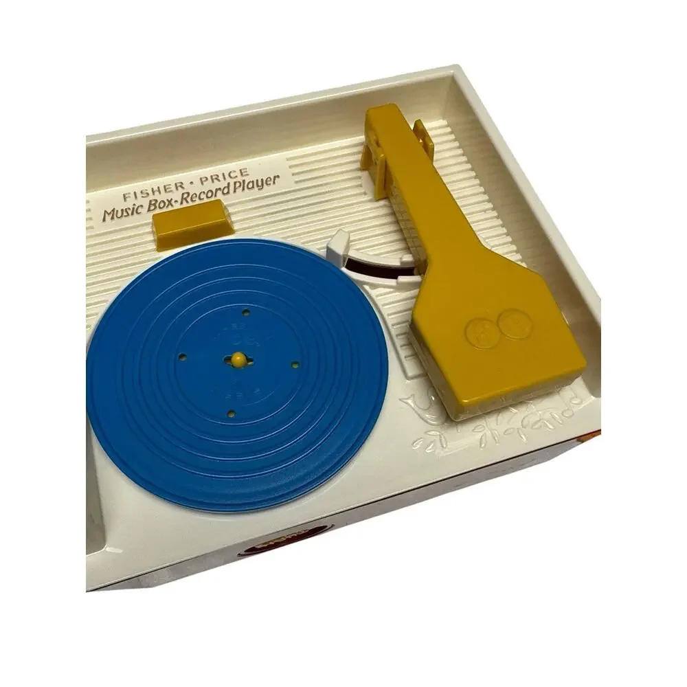 Fisher Price Record Player Music Box Toy w 3 Records‎ Working Vintage Style